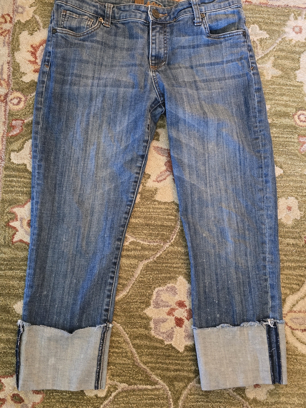 Kut From The Kloth Womens Design Cropped Jeans Blue 99%Cotton Size 10 EUC